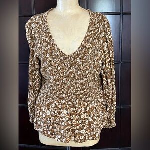Gold Floral Women's Top